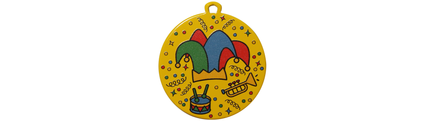 PACK OF 100 BULK BUY 50MM YELLOW MEDALS / LOGO & RIBBON WITH DIRECT PRINT LOGO **AMAZING VALUE**